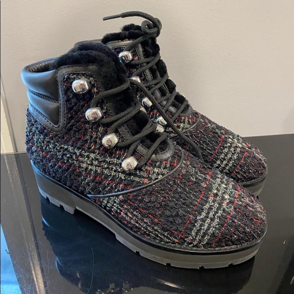 Phillip Lim tweed lace up booties